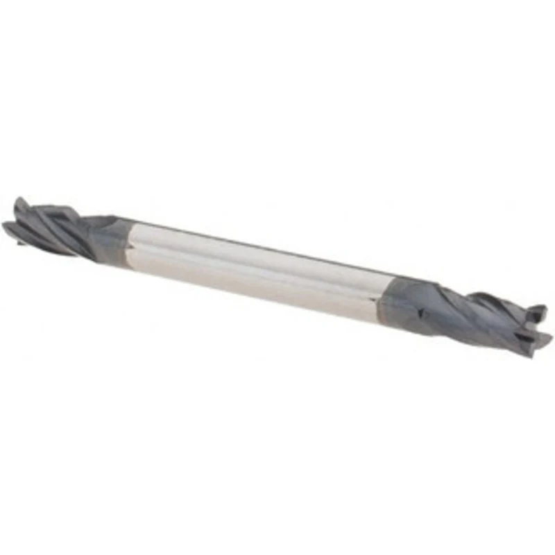 KYOCERA SGS 3mm, 6mm LOC, 3mm Shank Diam, 38mm OAL, 4 Flute, Solid Carbide Square End Mill Double End, AlTiN Finish, ...